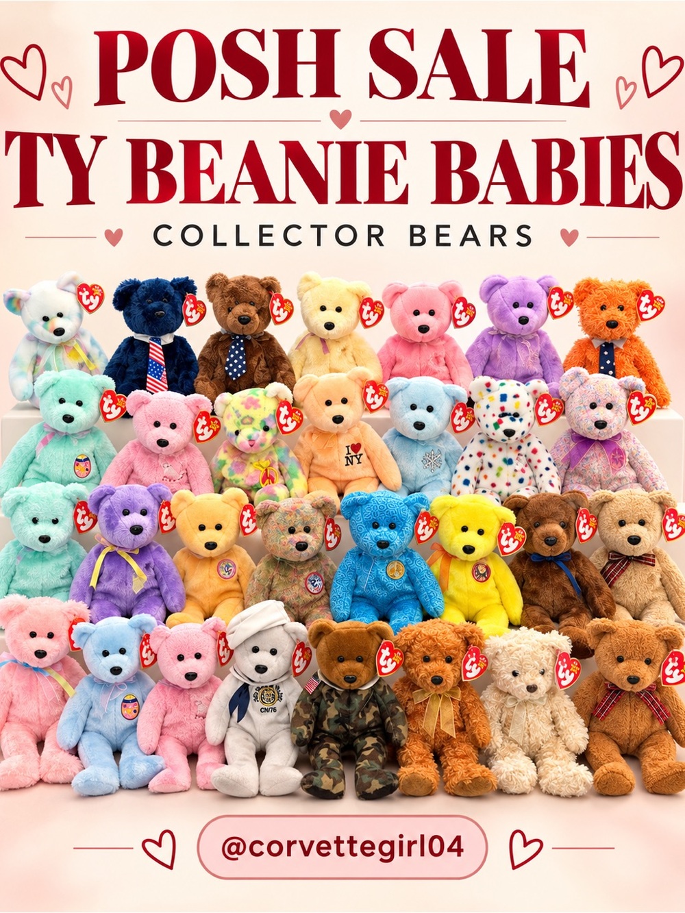30 Ty Beanie Babies Collector Bears - 🐻